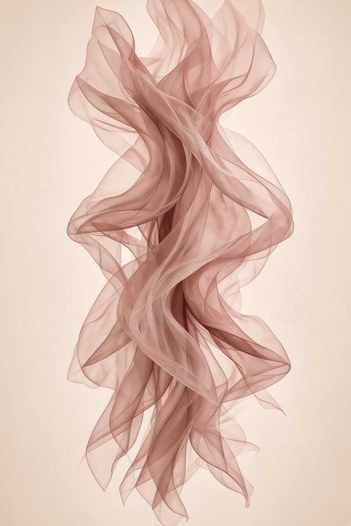 Blush pink bedroom wall art: sheer dusty rose ribbon printable