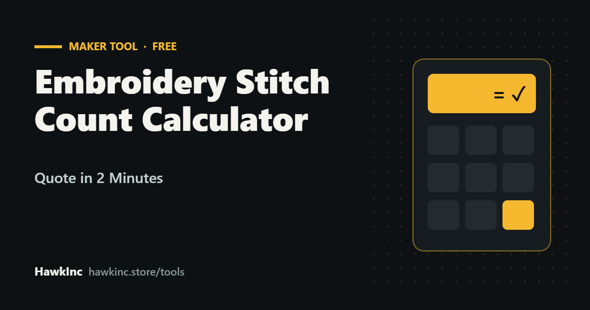 Embroidery Stitch Count Calculator: Free Quote in 2 Minutes