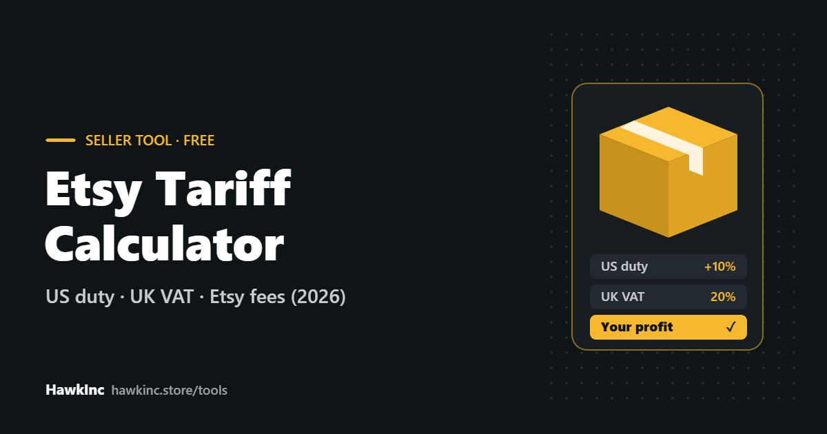 Etsy Tariff Calculator: US Duty, UK VAT and Etsy Fees (2026)