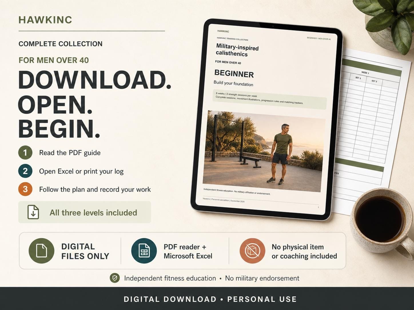 Make your progress visible with a baseline, week four and week eight review journal