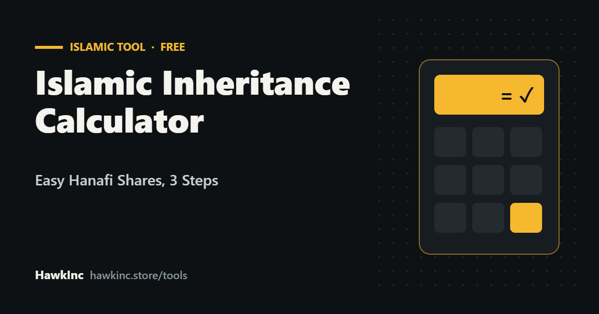 Islamic Inheritance Calculator: Easy Hanafi Shares, 3 Steps