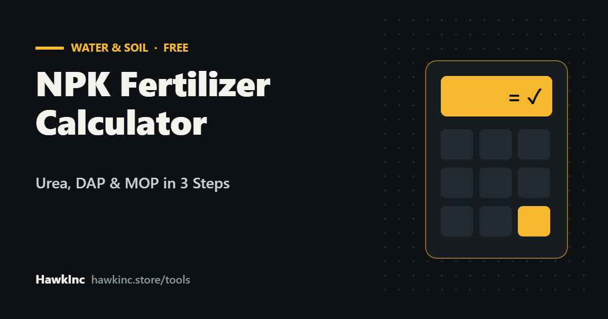 NPK Fertilizer Calculator: Free Urea, DAP & MOP in 3 Steps