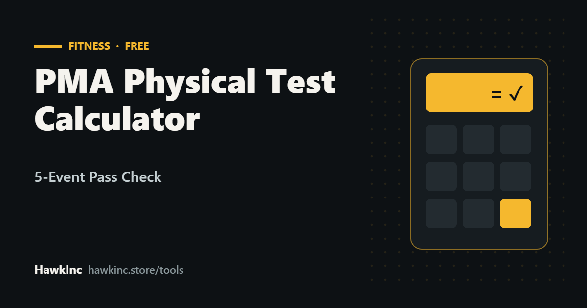 PMA Physical Test Calculator: Free 5-Event Pass Check