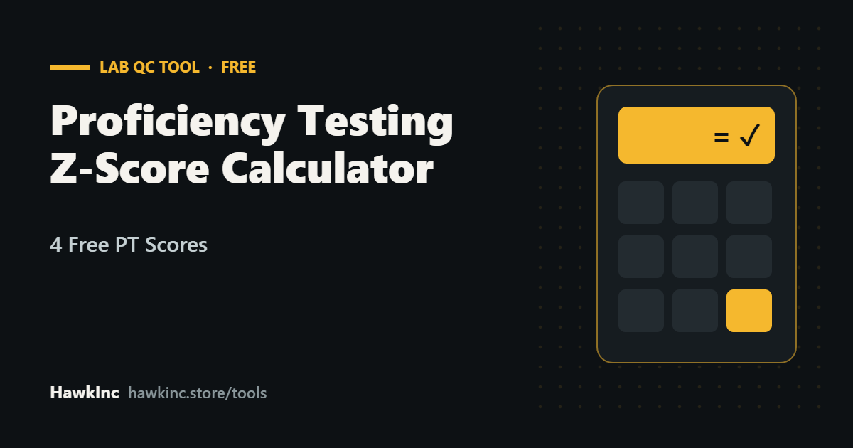 Proficiency Testing Z-Score Calculator: 4 Free PT Scores