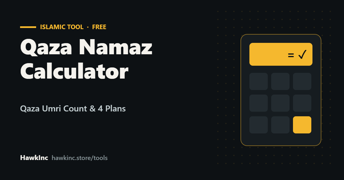 Qaza Namaz Calculator: Free Qaza Umri Count & 4 Plans