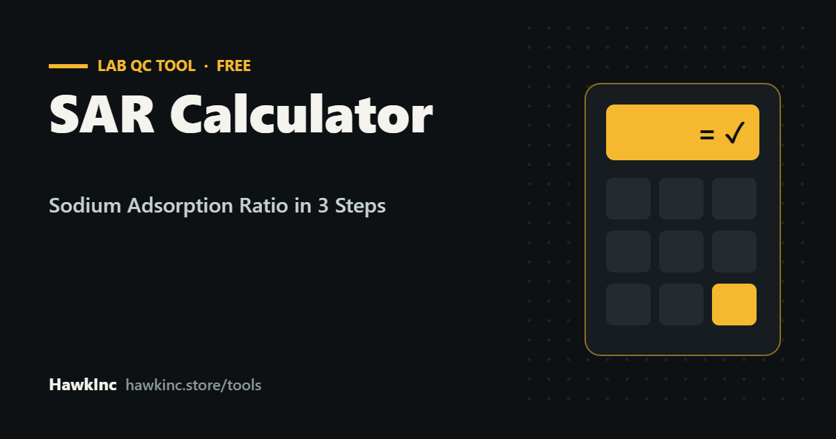 SAR Calculator: Free Sodium Adsorption Ratio in 3 Steps