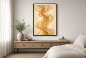 Wabi sabi gold wall art bedroom